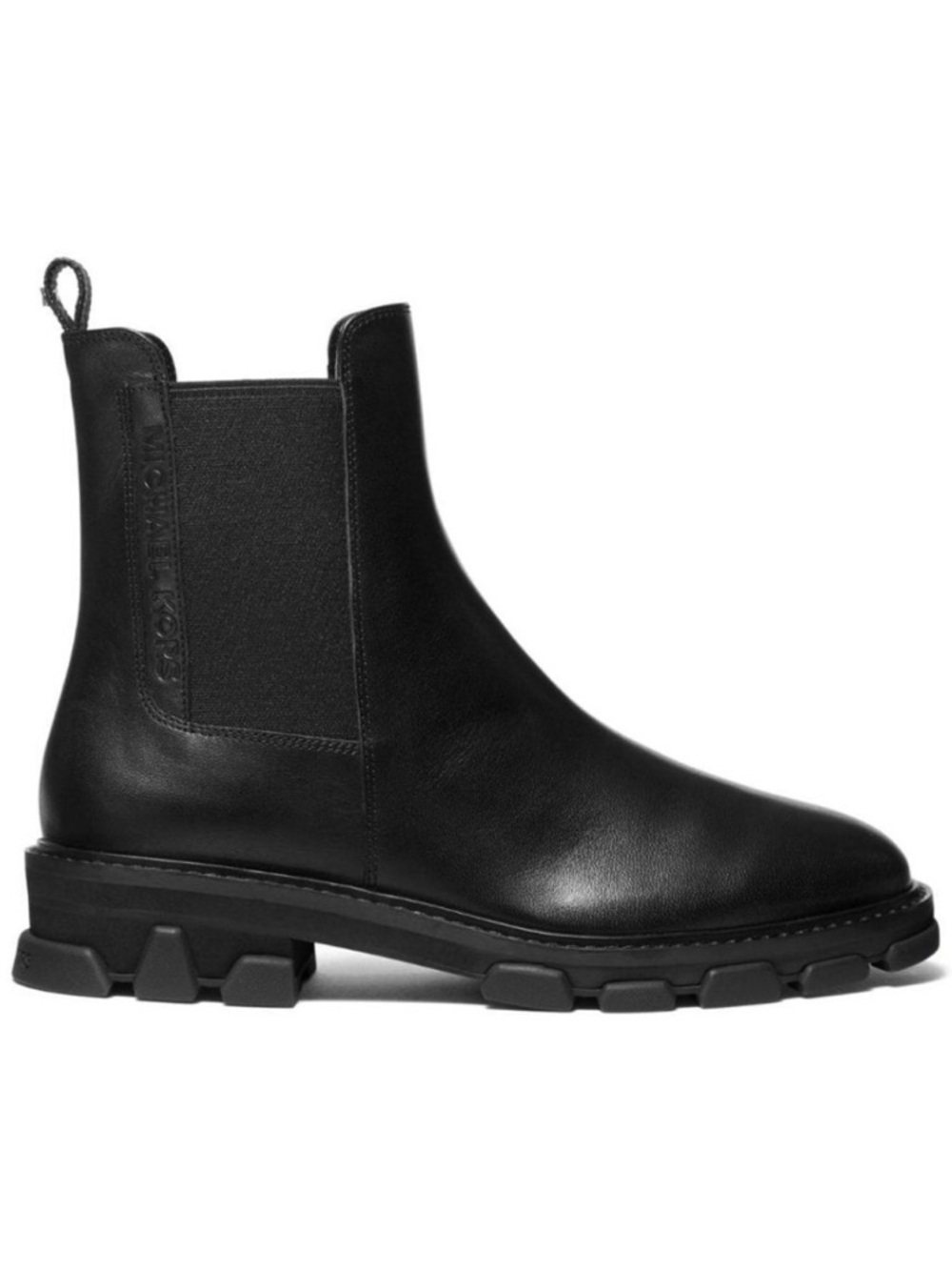 Michael Kors Black Leather Lug-Sole Chelsea Boot